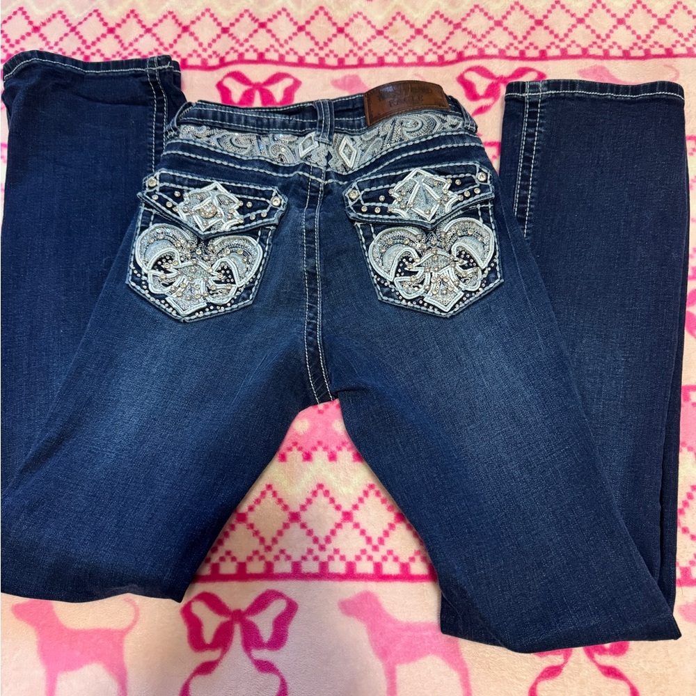 Stylish Blue Embellished Women Jeans